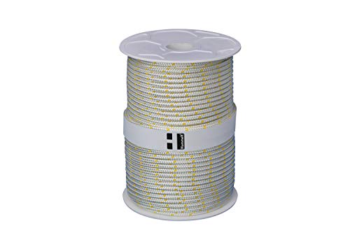 Hummelt® SilverLine-Rope Schot Seil Polyesterseil 6mm 100m weiß/gelb auf Rolle von Hummelt
