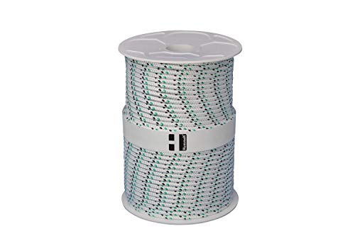 Hummelt® SilverLine-Rope Schot Seil Polyesterseil 6mm 100m weiß/schwarz/grün auf Rolle von Hummelt