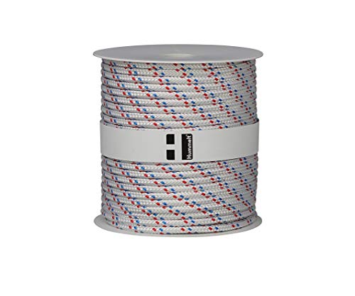 Hummelt® SilverLine-Rope Schot Seil Polyesterseil 6mm 50m weiß/blau/rot auf Rolle von Hummelt