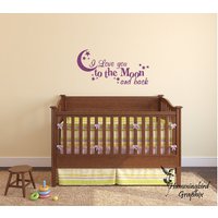 Ich Liebe Dich Bis Zum Mond Und Zurück Vinyl Wandaufkleber - Kinderzimmer Dekor von HummingbirdGraphix