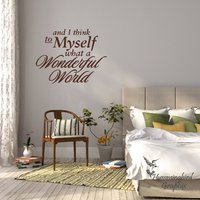 Und Ich Denke Mir Was Für Eine Wundervolle Welt ... Vinyl Aufkleber Wandaufkleber Kunst Worte Grafik Und Ich Denke Mir Was Für Eine Wundervolle Welt ... Vinyl Aufkleber Wandaufkleber Kunst Worte Grafik von HummingbirdGraphix