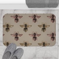 Bauernhaus Rose Gold Bee Badematte, Bad Sets, Bienen Badezimmer Dekor, Matte Teppich von HumorDecorated