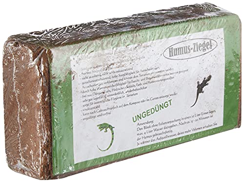 Humusziegel 1 x 650 g leichte torffreie Blumenerde Kokoserde Kokosfaser Brikett Kokosfasersubstrat Blumenerde Kokos Anzuchterde Aussaaterde Pflanzerde Kokoshumus für Beet und Blumenkasten von Humusziegel