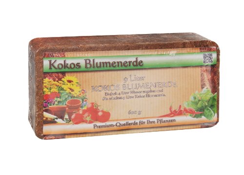 Humusziegel Anzuchterde Aussaaterde 600g Kokosziegel - torffrei u. ungedüngt - Anzuchtsubstrat für Samen, Kräuter, Pflanzen, Blumen - Kokosblumenerde von Humusziegel