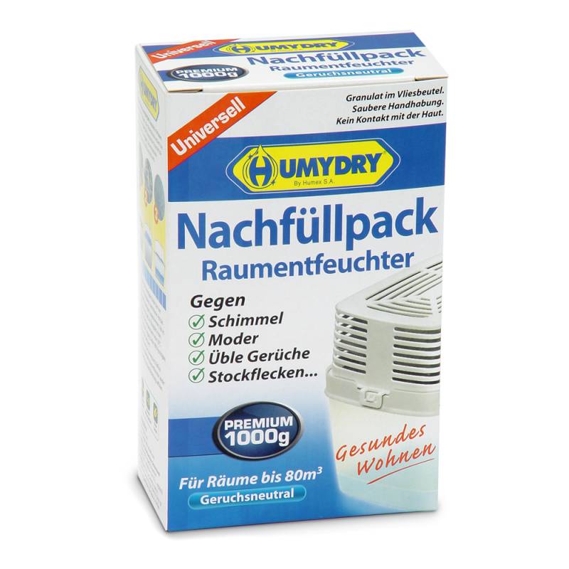Humydry Nachfüllpack für Luftentfeuchter "Premium" 1000 g von Humydry