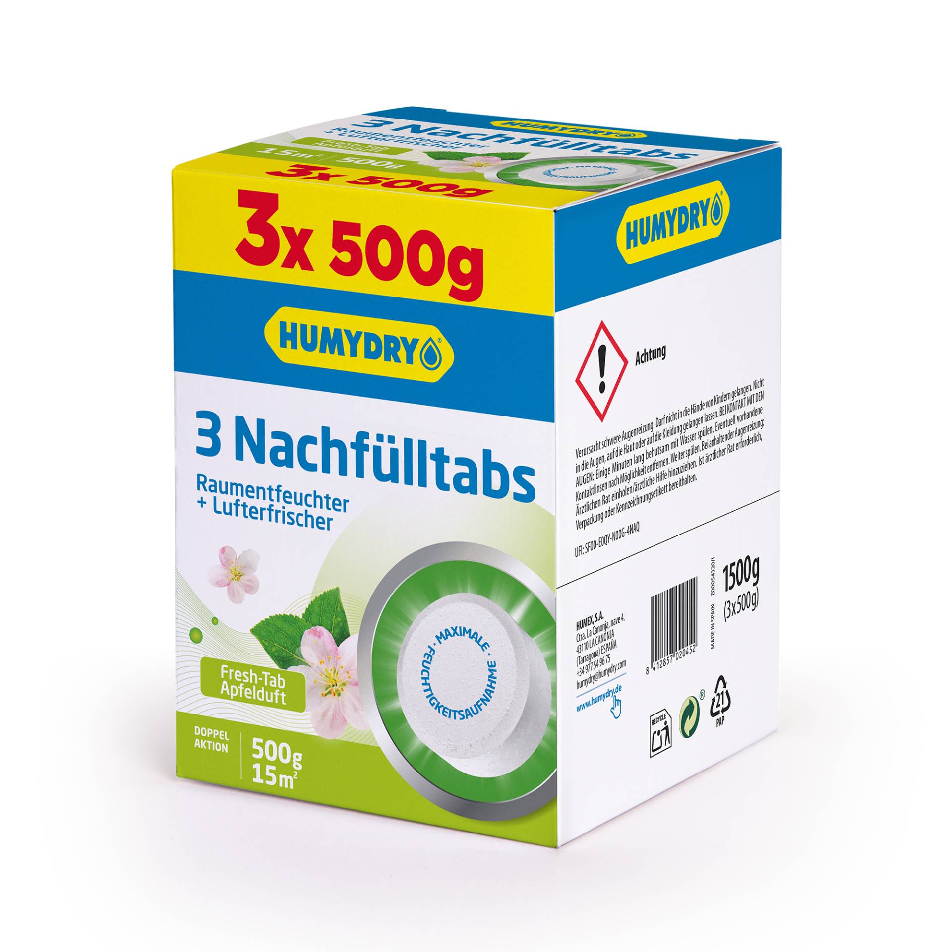 Humydry Nachfülltabs für Raumentfeucher Apfel 3 x 500 g Humydry Nachfülltabs für Raumentfeucher Apfel 3 x 500 g von Humydry
