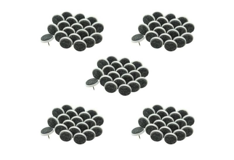 HundB Filzgleiter 100 Filzgleiter mit Nagel, Ø 2 cm (5 Packungen), (Set, 100 St), Stuhlgleiter Parkettgleiter Bodenschutz Laminatgleiter von HundB