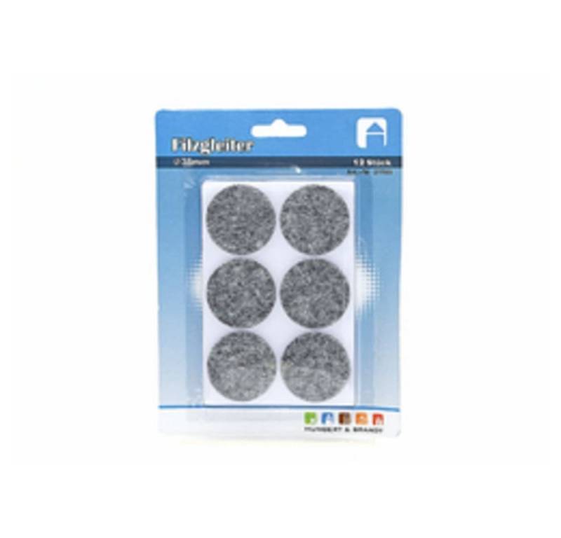 HundB Filzgleiter 12 Filzgleiter, Ø 38 mm, rund für Stühle, Tische, Möbel u.a., (Einzelartikel, 12 St), Filzuntersetzer Möbelgleiter Bodenschoner Schutzgleiter Stuhlgleiter von HundB