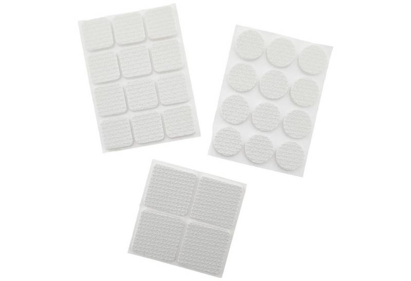 HundB Filzgleiter 28 Stück Möbelgleiter weiß+schw. sort 25x25 mm, 38x38mm, Ø 25mm, (Stück, 28 St), Möbelschutz Laminatschutz Anschlagspuffer Parkettschutz von HundB