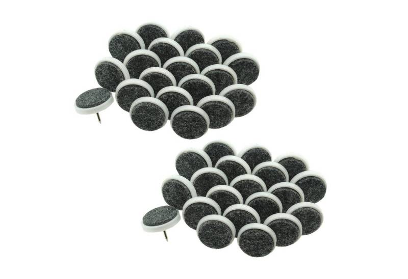 HundB Filzgleiter 40 Filzgleiter mit Nagel, Ø 2 cm (2 Packungen), (Set, 40 St), Stuhlgleiter Parkettgleiter Bodenschutz Laminatgleiter von HundB