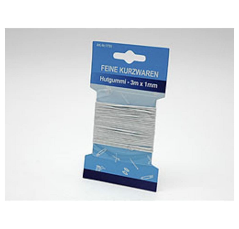 HundB Gummiband Smok-Hutgummi/ Elastik-Kordel, 1 mm x 3 m, weiß, Gummiband Elastikband Kordelzug Stretchband Schnur Gummischnur von HundB