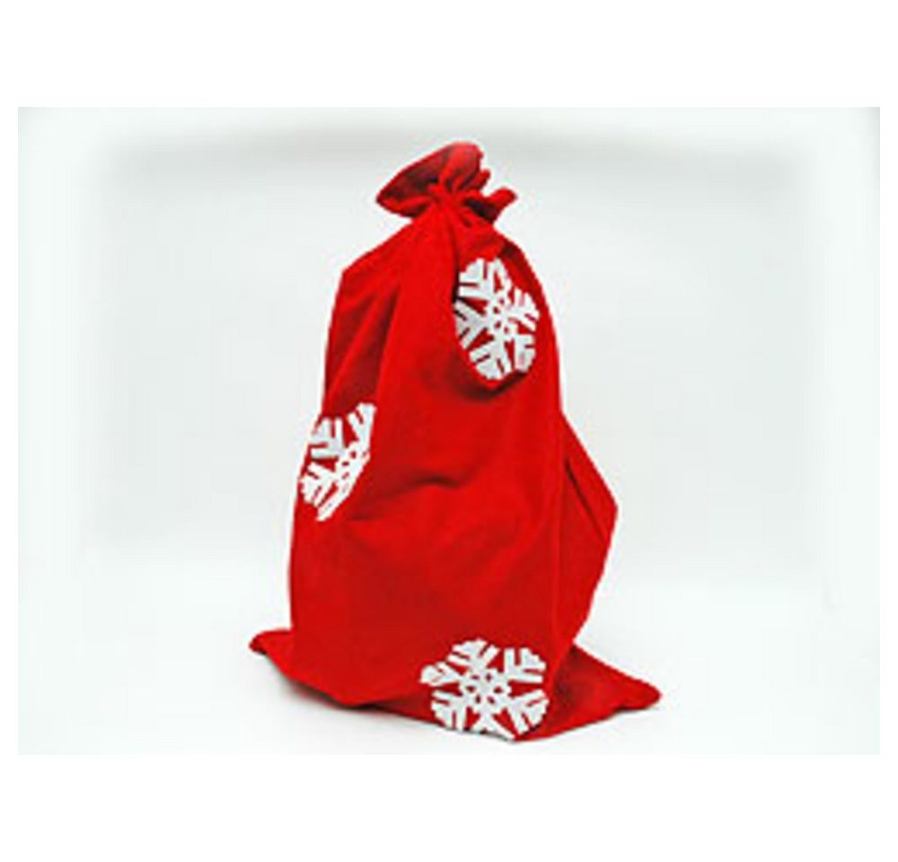 HundB Hänge-Weihnachtsbaum Weihnachts-Sack aus Filz, mit Schneeflocken, rot, 90 x 60 cm (Stück, 1 St., Weihnachtssack), Geschenksack Nikolaussack Dekosack Weihnachtstasche von HundB