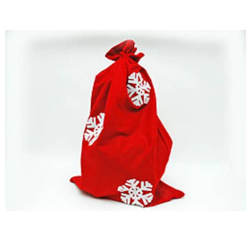 HundB Hänge-Weihnachtsbaum Weihnachts-Sack aus Filz, mit Schneeflocken, rot, 90 x 60 cm (Stück, 1 St., Weihnachtssack), Geschenksack Nikolaussack Dekosack Weihnachtstasche von HundB