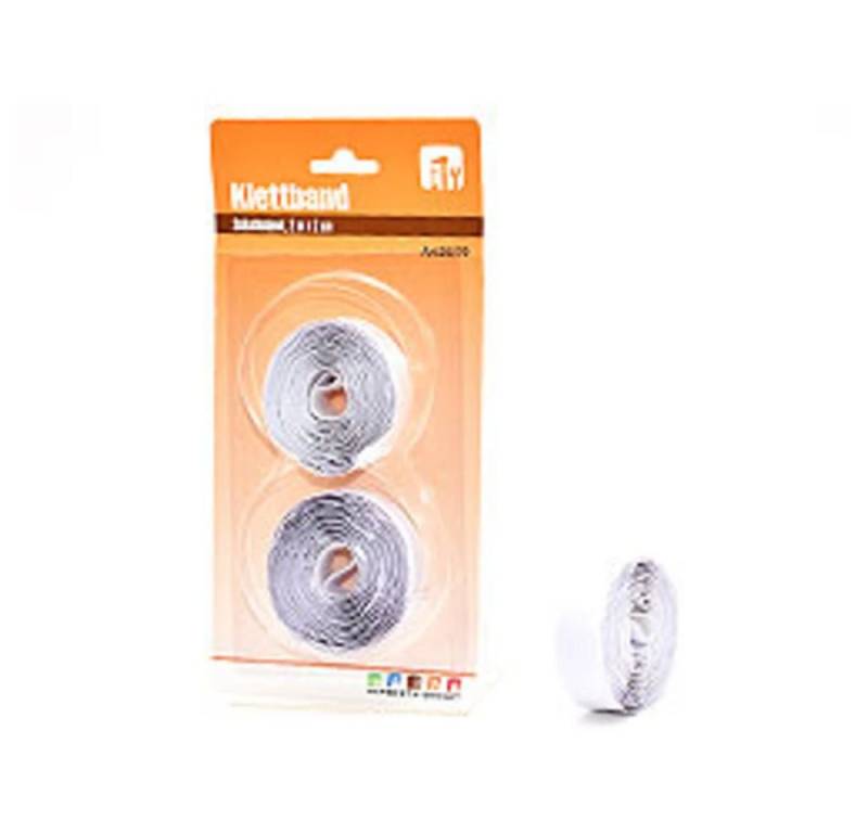 HundB Klett-Klebeband Klettband selbstklebend 2 m x 2 cm, weiß (Einzelartikel, 1-St., 2-teilig) von HundB