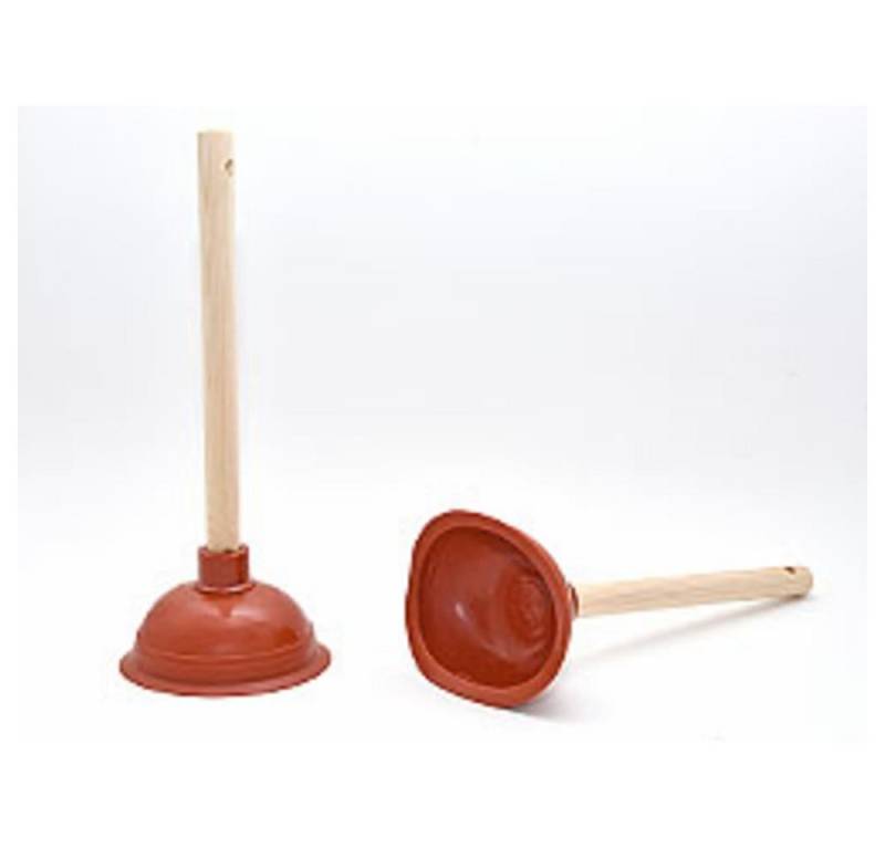 HundB Pümpel Saugglocke (Pümpel), Holz-Griff ca. 44 cm, Ø 15,5 cm, Rot, (Stück, 1 tlg., Pümpel), Pömpel Abflussreiniger Gummisauger Toilettenreiniger Rohrreiniger von HundB