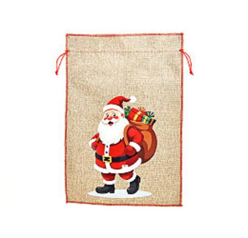 HundB Weihnachtsmann Nikolaussack 35x50cm mit Weihnachtsmann Motiv -ab ca. 01.09.2025- (Stück, 1 St., Nikolaussack), Geschenkesack Weihnachtssack Nikolaustüte Geschenkbeutel von HundB