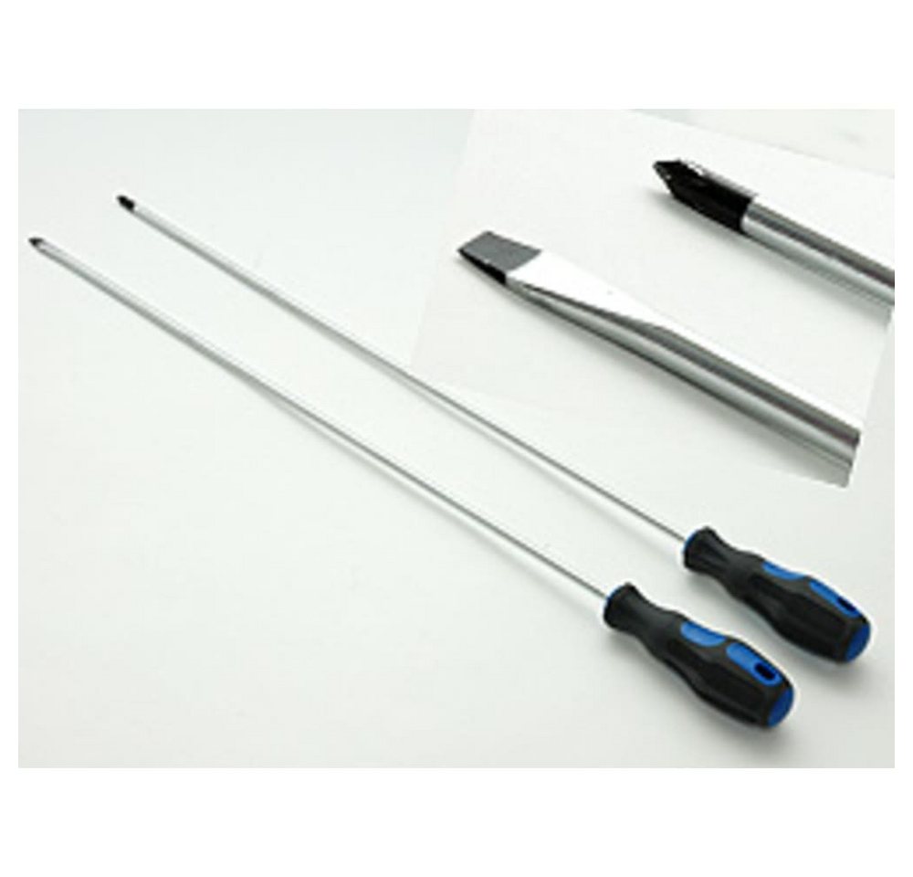 HundB Werkzeugset 2-er Schraubendreher-Set, ca. 45cm, Kreuz + Schlitz, extra lang, (Werkzeugset, 2-tlg., 2-teilig), Werkzeug Set Schraubenzieher Kreuzschlitz Schlitzschraubendreher lang von HundB