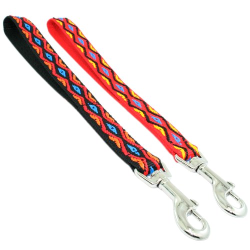 Hunde Design Kurzführer im Indianer Look 20mm Indian Rot von Hunde Design