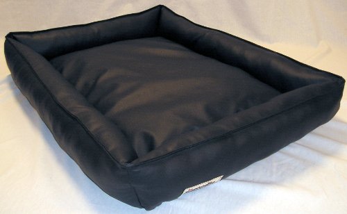 Hundebett Hundesofa Hundekissen Schlafplatz Kunstleder Basso 90 cm X 70 cm schwarz von Hundebettenmanufaktur