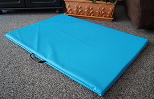 Hundematte Hundematratze Matte Kunstleder Schaumstoff 3 cm (120 cm X 80 cm, blau) von Hundebettenmanufaktur