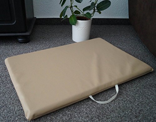 Hundematte Hundematratze Matte Kunstleder Schaumstoff 3 cm Verschiedene Größen und Farben wählbar (100 cm X 70 cm, beige) von Hundebettenmanufaktur