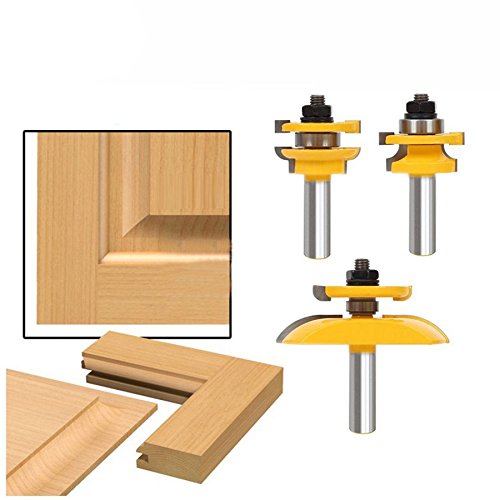 Hundnsney 3 Stuecke 1/2 zoll Schaft Schiene & Klinge Cutter Panel Cabinet Router Bits Set fraeser Tools tuermesser Holz Cutter, Gelb + Silber Hundnsney 3 Stuecke 1/2 zoll Schaft Schiene & Klinge Cutter Panel Cabinet Router Bits Set fraeser Tools tuermesser Holz Cutter, Gelb + Silber von Hundnsney