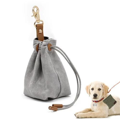 Leckerlibeutel für Hunde Hundetraining Snackbeutel Futterbeutel Hunde Hunde Leckerlitasche Großes Fassungsvermögen Hunde Leckerli Taschen Futterbeutel für Welpen-Training Reisen, Gehen -Grau von Hundredweat