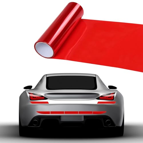 Scheinwerfer Folie, 120x30cm Tönungsfolie Auto,Rückleuchten Nebelscheinwerfer Aufkleber,Auto Folie Rot,Scheinwerfer Tönungsfolie, Selbstklebende Auto-Tönung,Zuschneidbar & Dehnbar Scheinwerfer Folie von Hundredweat