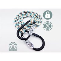 Diebstahlschutz-Hundeleine | Geflochten Aus Paracord [Blau, Beige, Schwarz & Weiß] von HundumSicher