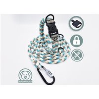 Diebstahlschutz-Hundeleine Und Halsband Set - Abschließbar Mit Schloss [Blau/Beige/Weiß/Grau] von HundumSicher