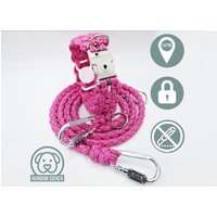 Diebstahlschutz-Hundeleine Und Halsband Set - Optional Mit Versteckter Apple Airtag Halterung | Gps-Tracker [Pink] von HundumSicher
