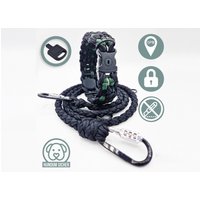 Diebstahlschutz-Hundeleine Und Halsband Set - Optional Mit Versteckter Apple Airtag Halterung | Gps-Tracker [Schwarz&grün] von HundumSicher