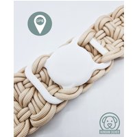 Gps-Tracker-Hundehalsband | Versteckte Apple Airtag Halterung Optional Mit Diebstahlschutz [Beige] von HundumSicher