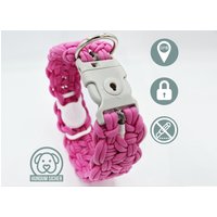 Gps-Tracker-Hundehalsband | Versteckte Apple Airtag Halterung Optional Mit Diebstahlschutz [Pink] von HundumSicher