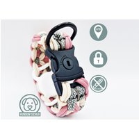 Gps-Tracker-Hundehalsband | Versteckte Apple Airtag Halterung Optional Mit Diebstahlschutz [Rosa, Beige & Grau] von HundumSicher