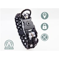Gps-Tracker-Hundehalsband | Versteckte Apple Airtag Halterung Optional Mit Diebstahlschutz [Schwarz & Grau] von HundumSicher