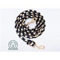 Hundeleine - Geflochten Aus Paracord | Gold, Schwarz & Beige Länge Verstellbar von HundumSicher