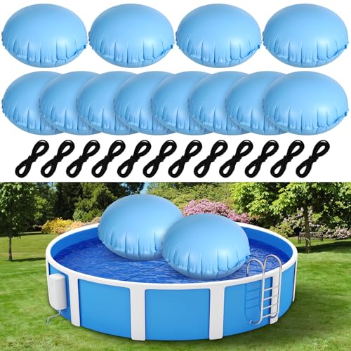 Poolkissen für oberirdische Pools 1,2 x 1,2 m Pool Luftkissen mit Seilen PVC Ice Equalizer Luftkissen Aufblasbar Pool Winterkissen Rund Winter Pool Ball Schwimmbad Zubehör (2 Stück) von Hungdao