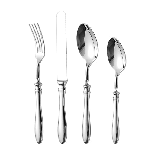 HunicandIU Besteckset | Besteckgarnitur - Rostfreies Essbesteck Mit Steakmesser, Gabeln Und Löffeln Für Speisen, Servieren Und Alltag HunicandIU Besteckset | Besteckgarnitur - Rostfreies Essbesteck Mit Steakmesser, Gabeln Und Löffeln Für Speisen, Servieren Und Alltag von HunicandIU