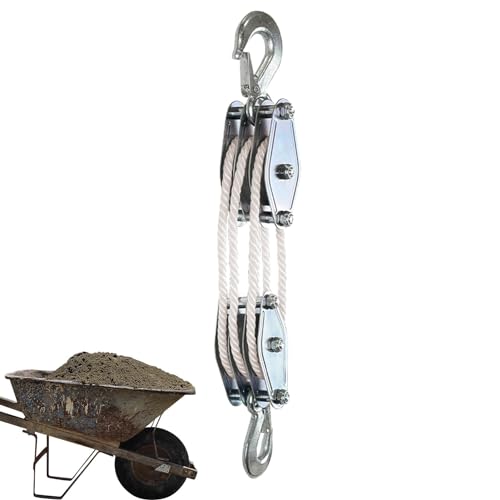 HunicandIU Block-and-Tackle-Riemenscheibensystem,Block-and-Tackle | Radblock-Flaschenzug - Block and Tackle, 2200 lbs Bruchkraft, robuste Riemenscheibe, 6:1 Hubkraft-Riemenscheibensystem für die HunicandIU Block-and-Tackle-Riemenscheibensystem,Block-and-Tackle | Radblock-Flaschenzug - Block and Tackle, 2200 lbs Bruchkraft, robuste Riemenscheibe, 6:1 Hubkraft-Riemenscheibensystem für die von HunicandIU