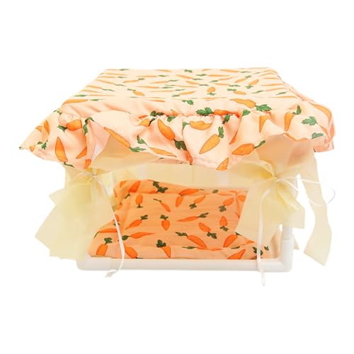 HunicandIU Hamster Versteck | Kleintier Nesthaus Häuschen Hütte - Kuscheliger Vorhang Tür Unterschlupf Für Hamster Rennmäuse Kaninchen Chinchilla Einstreu Spielzimmer Kleine Haustiere von HunicandIU