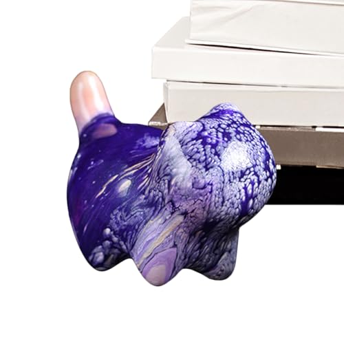 HunicandIU Katzenskulpturen Deko Für Zuhause | Geschnitzte Katzen Skulptur - Schwebemalerei Kunsthandwerk Für Bücherregal Sammler Schlafzimmer Nachttisch Arbeitsplatz Schreibtisch von HunicandIU