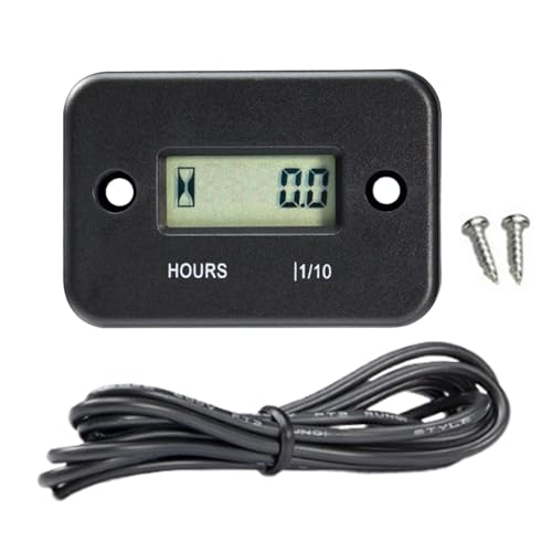 HunicandIU Stundenzähler für Generator,LCD-Stundenzähler,LCD-Betriebsstundenzähler für Gartentraktoren - Motorrad-Stundenzähler für Rasenmäher, Wohnmobile, Motorräder von HunicandIU