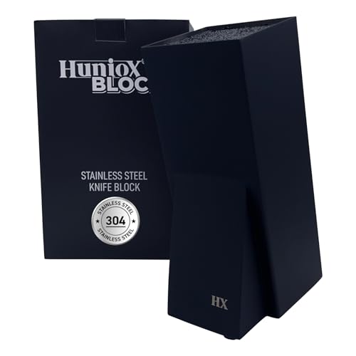Huniox® Block - Messerblock - Messerblock Schwarz - Messer Aufbewahrung - Messerblock Ohne Messer Schwarz - Bristle Blocks - Messeraufbewahrung - Knife Block - Messerblock Schwarz Ohne Messer (Black) von Huniox