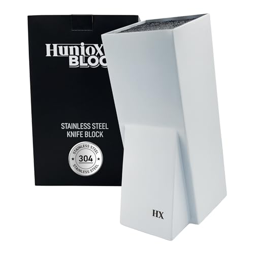 Huniox® Block - Messerblock Ohne Messer - Knife Holder - Messerblock Schublade - Messer Block - Universal Messerblock - Messer Ständer - Messerblöcke - Messerblock Weiß - Messerblock Klein (White) von Huniox