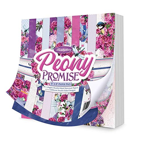 Hunkydory Pfingstrosenversprechen, 20,3 x 20,3 cm, Bastelpapier Papierblock – Peony103 von Hunkydory Crafts