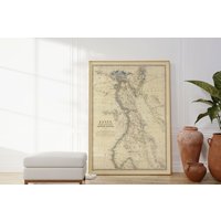 Ägypten Landkarte Print| Fine Art Prints| 1861 Karte Wandkunst| Gerahmte Leinwandbild| Poster Kunst| Drucke Wandbilder von HunnapPrintHouse