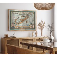 Bermuda Karte Drucken | Kunstgeschichte| 1947 Bermudas Island Wandkunst| Gerahmte Wandkunst Leinwand Kunst Plakatkunst| Druckt Wandbilder von HunnapPrintHouse