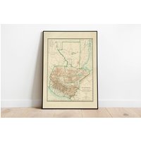 Guatemala Karte Wandbild | 1902 Karte| Posterdruck Kunstdruck Auf Leinwand Alte Wand Kunst Poster Gerahmte Landkarte Als Wanddeko von HunnapPrintHouse