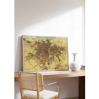 Sao Paulo Stadt Karte Wand Print | 1913 Stadtplan| Posterdruck Kunstdruck Auf Leinwand Alte Kunst Poster Gerahmte Landkarte Als Wanddeko von HunnapPrintHouse